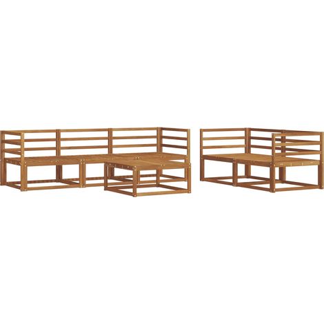 Outdoor Sofa Set 6 pcs Natural Solid Acacia Wood vidaXL