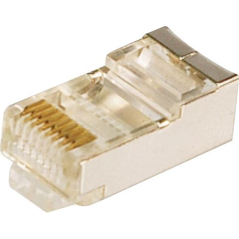 LogiLink RJ45-Modularstecker CAT 5e MP0003 Stecker, gerade Pole: 8P8C Silber 100 St. (1/2)