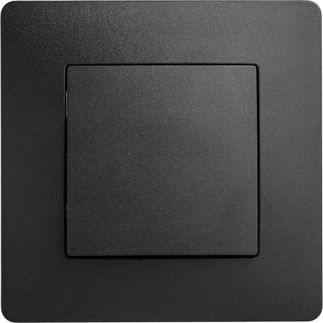 - Caly - Wechselschalter - Quadratischer Wandschalter zur Lichtsteuerung - Automatische Anschlussklemmen - ABS - Unterputzmontage - Schwarz - 71 x 71 x 37 mm (1/2)