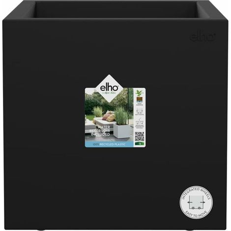 Maceta Elho Negro Ø 29 cm Plástico Cuadrado Moderno (1/5)