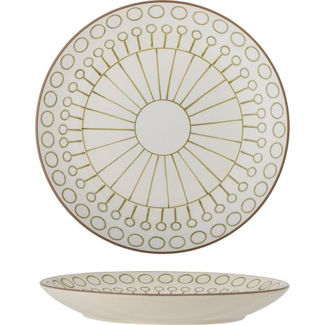 Assiette, Vert, faïence, T25,5 x H3 cm (1/3)