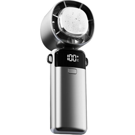 Ventilatore portatile, piccolo raffrescatore portatile Gadget di raffreddamento pieghevole con display digitale, raffrescatore d'aria a batteria per donne e uomini in camera da letto