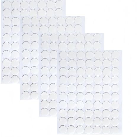 Pastilles adhésives double face 300 pièces transparentes rondes imperméables forte adhérence sans résidus polyvalentes idéales 20 (1/4)
