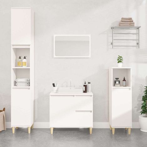 vidaXL Armario de baño madera contrachapada blanco 65x33x60 cm (1/4)