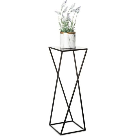 Moderner schwarzer Blumenständer, 70 cm hoch