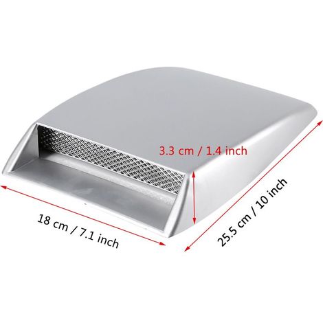 Ventilateur d'admission d'air universel pour capot de voiture, couverture en argent (1/4)