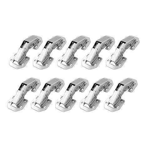 Petit Charnière à Visser avec Ressort 90 Degré Charnieres Fermeture Automatique pour Portes Légère Complètement en Applique et Rentrant de Meubles Armoires Cuisine Lot de 10 (1/5)