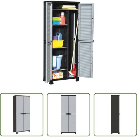 vidaXL Armoire de garage - Armoire en plastique 68x39x171,5 cm (1/5)