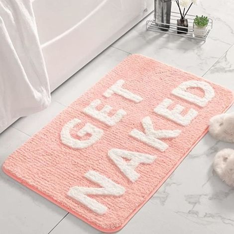 Tapis de salle de bain Get Naked - Marque Get Naked - Microfibre absorbante - 50 x 80 cm - Rose (1/3)