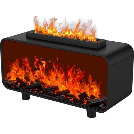 200-ml-Aroma-Diffusor, ätherischer Öl-Diffusor mit Flammeneffekt, Ultraschall-Luftbefeuchter für 7 Farben (1/5)