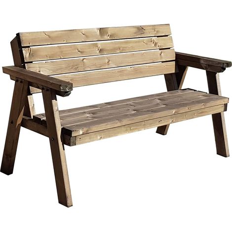 Consilium garden fence bench with Back-rest (4ft, Rustic brown finish) (1/5)