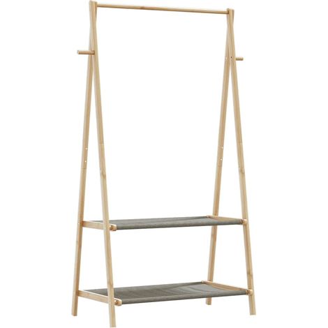 Kleiderständer mit Ablagen 96x45,5x150,5 cm Bambus