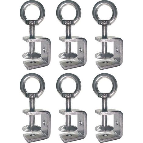 Lot de 6 Pinces en C Acier Inoxydable, Petite Taille 0-25mm, Ouverture Réglable, Serre-Joint Métal avec Filetage M8 pour Établi (1/4)