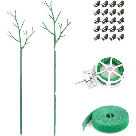 6er-Pack abnehmbare Pflanzenstützstäbe, 20 Orchideenclips