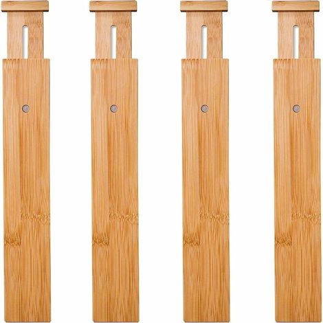 Bamboo Kitchen Drawer Divider, Drawer Organizer, Expandable Drawer Divider, Wood Desk Drawer Organizer, Kitchen Compartment Organizer, Kids Chest of Drawers, Bathroom (1/5)