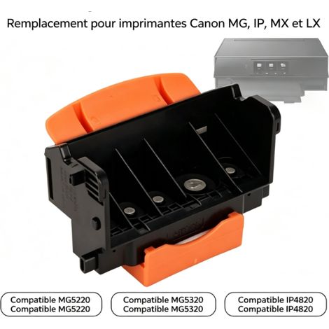 Tête d'impression Couleur QY6-0080 pour Canon, Tête d'impression de Remplacement pour Canon MG5220 MG5220 MG5320 IP4820 MG5340 MG5250 MG5250 MG5350 MG5350 MG5240 IP4950 MX885 MX895 lX6520 MX71