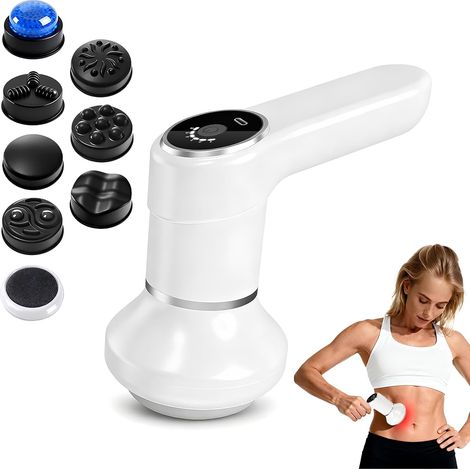 Masseur Anti Cellulite Électrique, Sans Fil 7 Têtes 6 Vitesses USB C  Ultra Silencieux Portable Rechargeable pour Jambes Ventre Cuisses Dos Autonomie 2h Idéal Cadeau Bien Être Relaxant Femme (1/5)