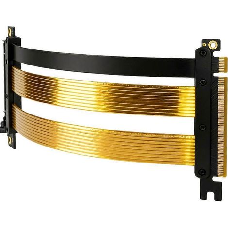 PCIe 5.0 x16 Riser-Kabel für vertikale GPUs der Serien 50/40/30, 90° Winkel, 20 cm Verlängerung. (1/5)