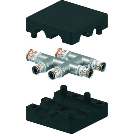 Uponor S-Press Plus HK-Kreuzfitting mit Dämmbox isoliert, 20x16x16mm
