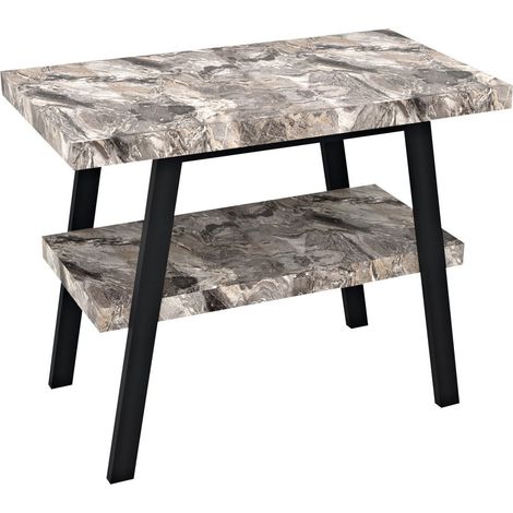 Table lavabo TWIGA 90x72x50 cm, noir mat/pierre grise