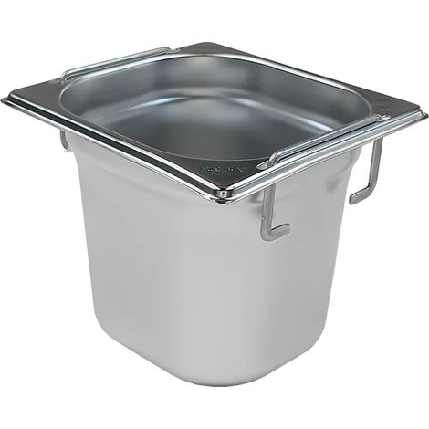 Bac gastronorme GN 1/6 - 150 poignées escamontables en inox REDFOX - GN 1/6-150 U - REDFOX