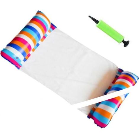 Schwimmende Poolmatratze, 4-in-1 aufblasbare Luftmatratze, neigbare Luftmatratze, vielseitig einsetzbar, faltbar, tragbar, Wasserhängematte, Poolmatratzennetz, Poolhängematte (1/5)