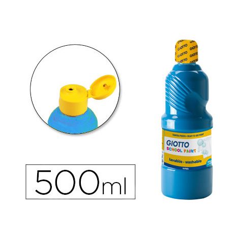 Témpera Escolar 500 ml Botella Azul, Cian