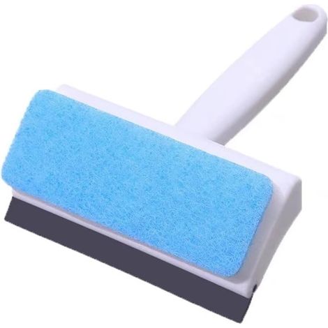 Brosse de nettoyage de vitres, raclette éponge double face, raclette murale de douche, lot de deux (1/5)