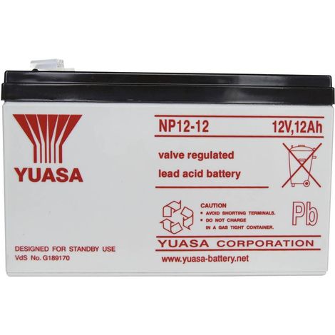 Yuasa NP12-12 AGM-Batterie 12 Ah Schwarz