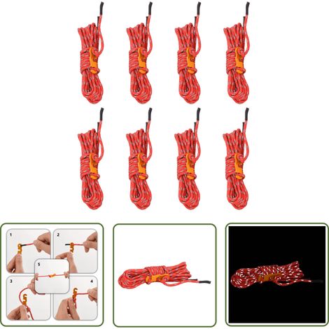 The Living Store Zeltleinen mit Seilspannern 8 Stk. Reflektierend 4 m 4 mm - Campingausrüstung - Zeltausrüstung - Abspannseil - Zeltleine - Reflektorband (1/5)