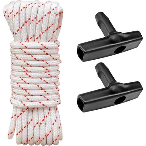 Câble de démarrage pour tondeuse à gazon, 10 m, 3,5 mm, avec 2 poignées de démarrage, pour tondeuse à gazon, tronçonneuse, débroussailleuse, pièces de moteur, coupe-bordures (1/5)