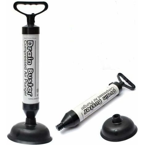 Piston de Toilette Haute Pression Pompe de Nettoyage Brosse Évacuation Nettoyant de Vidange Anti Obstruction avec 2 Ventouses pour Salle de Bain Évier de Cuisine Toilettes Douche (1/4)