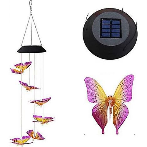 Gartenhof Bunte Solar-LED-Windspiele Hängeleuchte