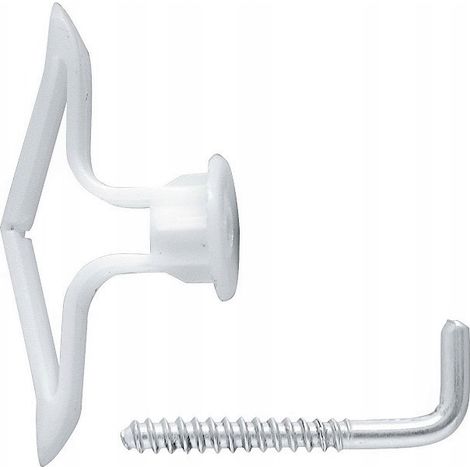 Tassello a farfalla in plastica con gancio dritto per cartongesso da 8 mm - blister - 6 pezzi (1/5)