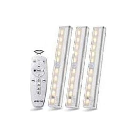 BelleRise - Lampe LED sans Fil 3 Packs avec Télécommande - Pour Chambres, Armoires, Vitrines, Aucun Câblage Requis (1/5)