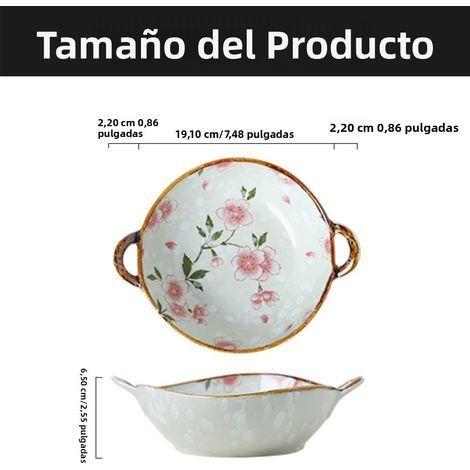 (Style C) Bol à soupe japonais en céramique de 7,5 pouces avec poignée, compatible avec le micro-ondes et les usages domestiques. (1/5)