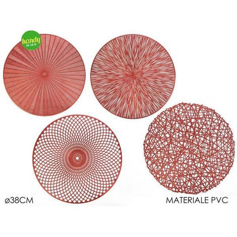 Tovaglietta natalizia Handy rosso Ø38 cm (1pz)