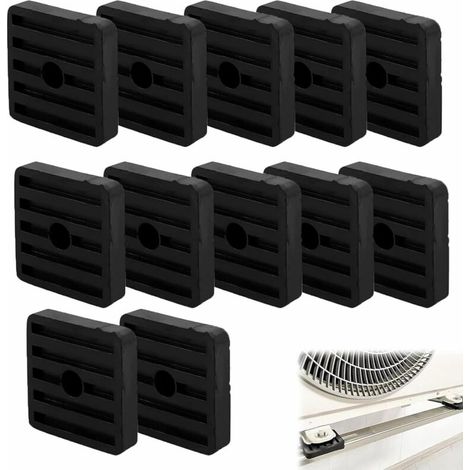 12 Pièces Amortisseurs de Vibrations en Caoutchouc de Climatiseurs,Coussin De Choc Pour Climatisation Pieds Anti-vibrations Support pour Condenseur de Climatiseur Split Extérieur,Noir (1/5)