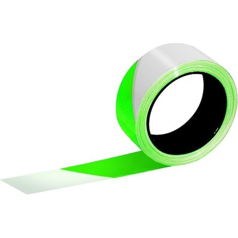 rouleau rubalise 'rubaplast' vert / blanc 100m x 50 mm TALIAPLAST - 540312 (1/2)