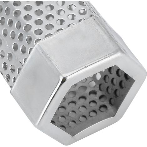 Tube fumoir portable en acier inoxydable de 30 cm (12 pouces), accessoire de barbecue pour fumoirs électriques, à gaz et à charbon de bois. Hexagonal. (1/5)