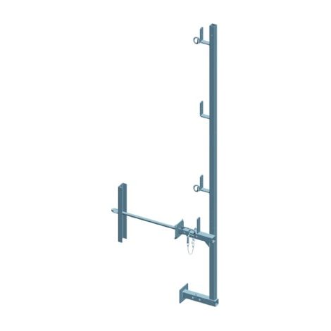 Dimos – Garde-corps universel 1,5m pour mur de 25cm – Potelet 800mm – Fixation en rive ou en bas de toit – Protection complète avec accessoires