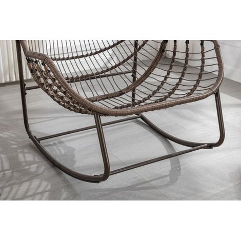 Chaise berçante extérieure en rotin,balançoire de siège rembourrée avec dossier pour l’entrée principale,le salon,la terrasse,le jardin(HA)