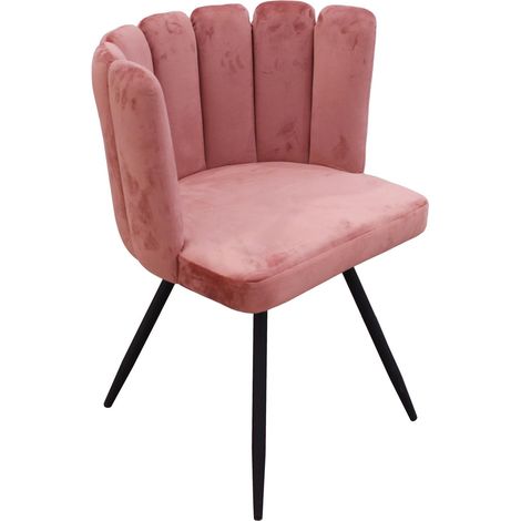 Chaise velours rose 59,5x79x47,5 cm