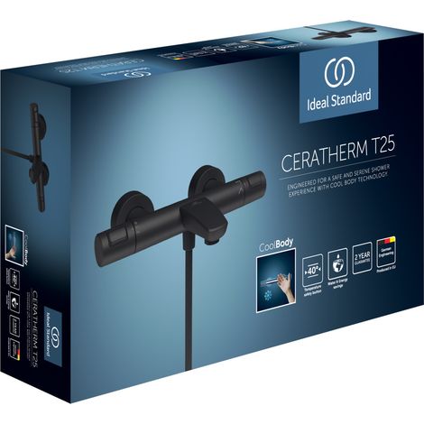 Ideal Standard CeraTherm - Badewannen Thermostat-Armatur, schwarz A7544XG (1/2)