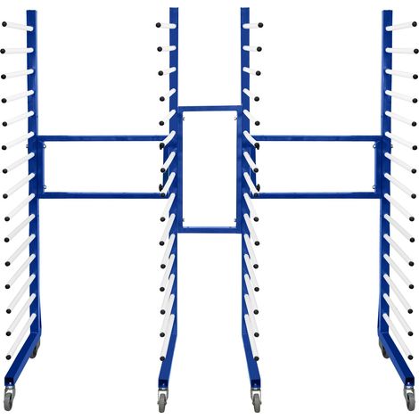 Monster Racking – Chariot d'atelier combinable en acier bleu x2 – 15 étagères – Charge max 375 kg – Roulettes pivotantes 360° – Connecteur ajustable