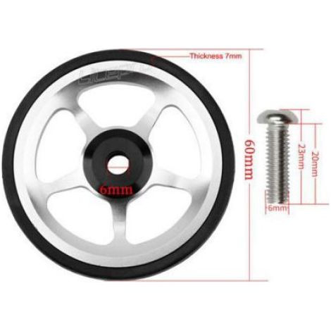 Roulette - Tige Télescopique - Support Pour Porte-Bagages Arrière - Compatible Brompton - 60 mm - Aluminium - 50 g (1/5)