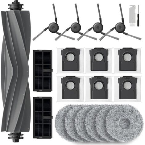 Kit d'accessoires pour aspirateur Dreame X40 Ultra – 20 pièces : brosse principale, 4 brosses latérales, 2 filtres Hepa, 6 chiffons, 6 sacs (1/5)