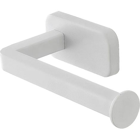 Porta rotolo wc a muro in acciaio inox bianco con doppio fissaggio (1/3)