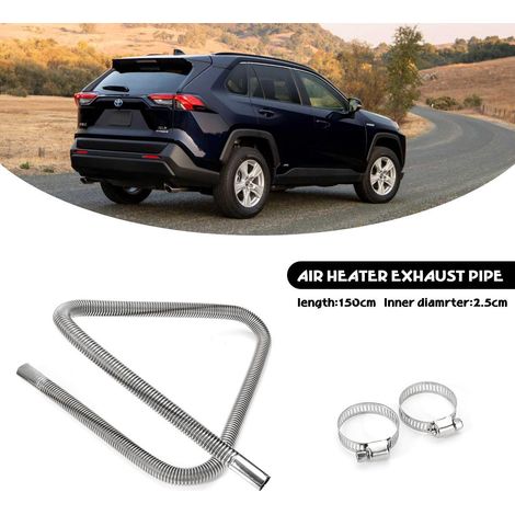 Kit tuyau d'échappement voiture 3 pièces acier inoxydable, flexible 150cm, 2 colliers de serrage 25mm, raccord chauffage auto (1/5)