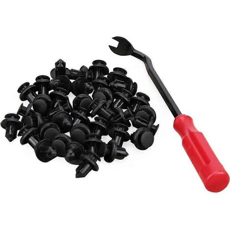 40 Stück 10 mm Kunststoffnieten und ein Werkzeug zum Entfernen der Schnalle.